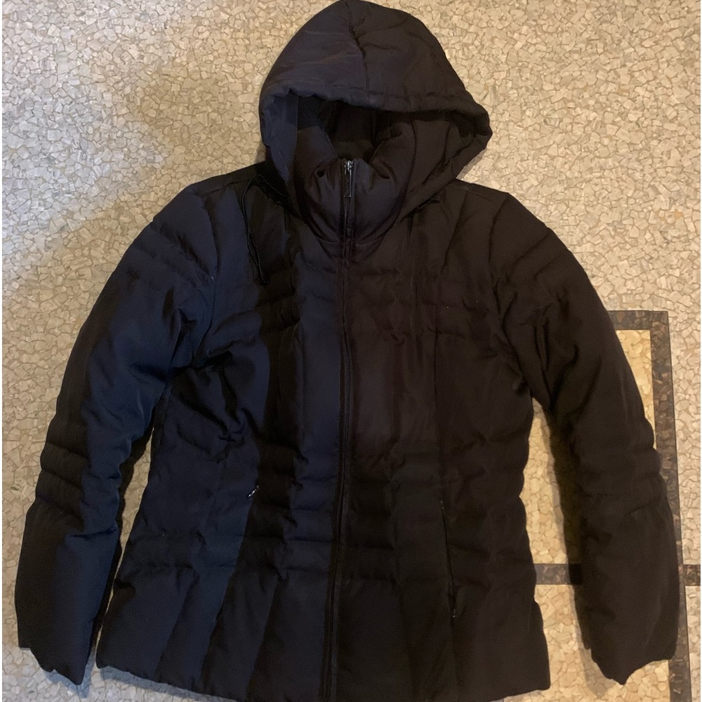 Calvin Klein hooded black puffer jacket coat